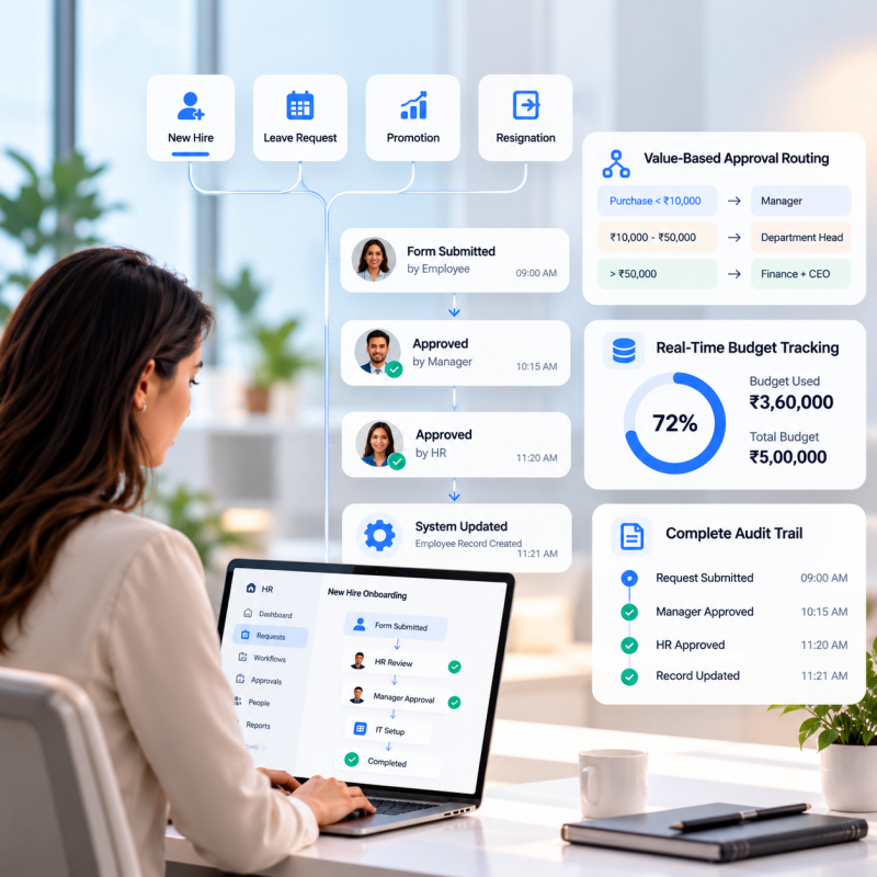 Modern HR Workflow Dashboard Scene